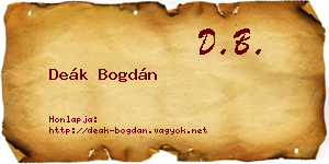 Deák Bogdán névjegykártya
